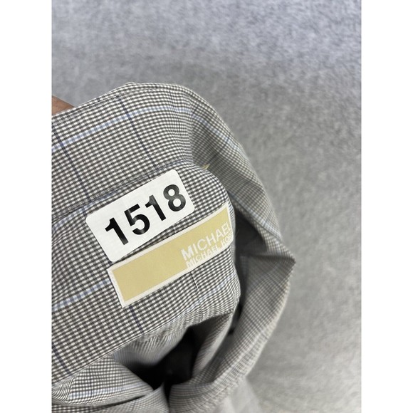 Michael Kors Men's Button Down Shirt Long Sleeve Size 16 1/2 Micro Check Cotton - Picture 12 of 12